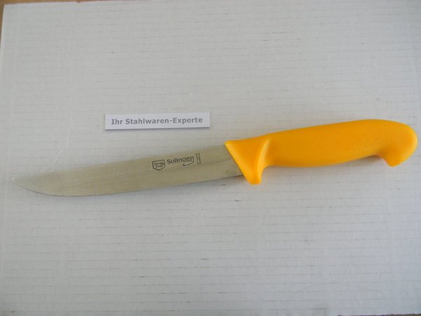 Fleischermesser, 7" (30,5 cm) Sonderpreis Solingen gelber Kunststoffgriff Molybdänstahl 2mm