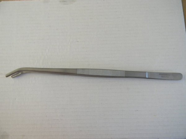 Pinzette, 30 cm, gekröpft/gebogen, Edelstahl rostfrei
