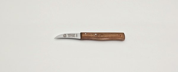 2 x Küchenmesser nicht rostfrei Gußstahl Holzgriff Buche, gebogen, 2.1/2" = 7 cm Marsvogel Solingen