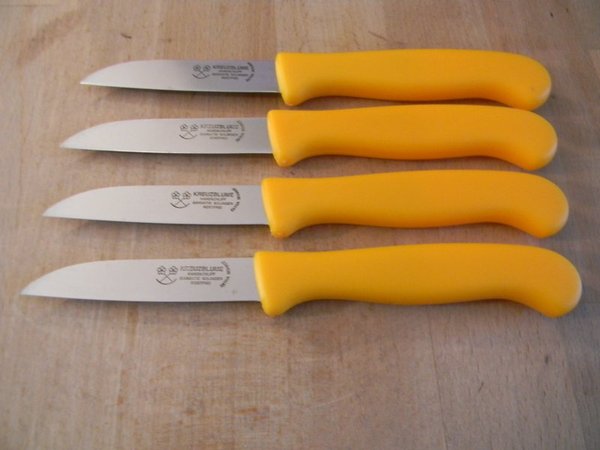 4 Küchenmesser Solingen gerade Kunststoff-Griff gelb Top Qualität
